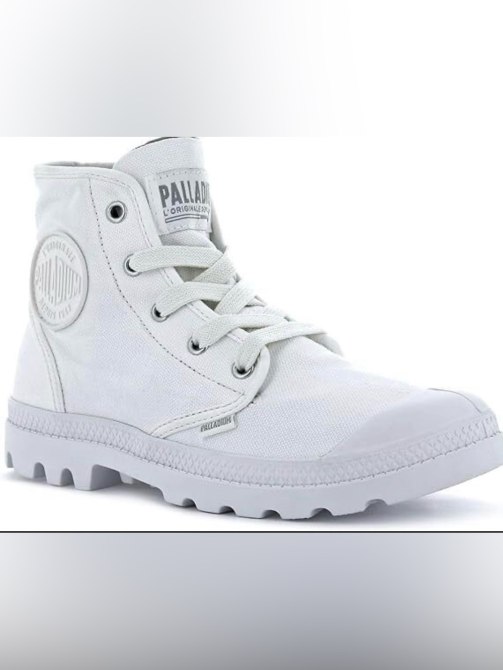 Palladium All-White Canvas High-Top Boot SZ 6